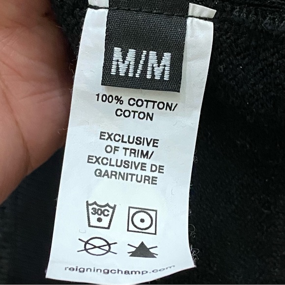 REIGNING CHAMP Trainerize Classic Crewneck Black Sweathirt Men’s Size M - Picture 8 of 8